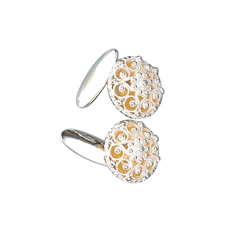 082500 - Mansjettknappar, kvit/forgylt