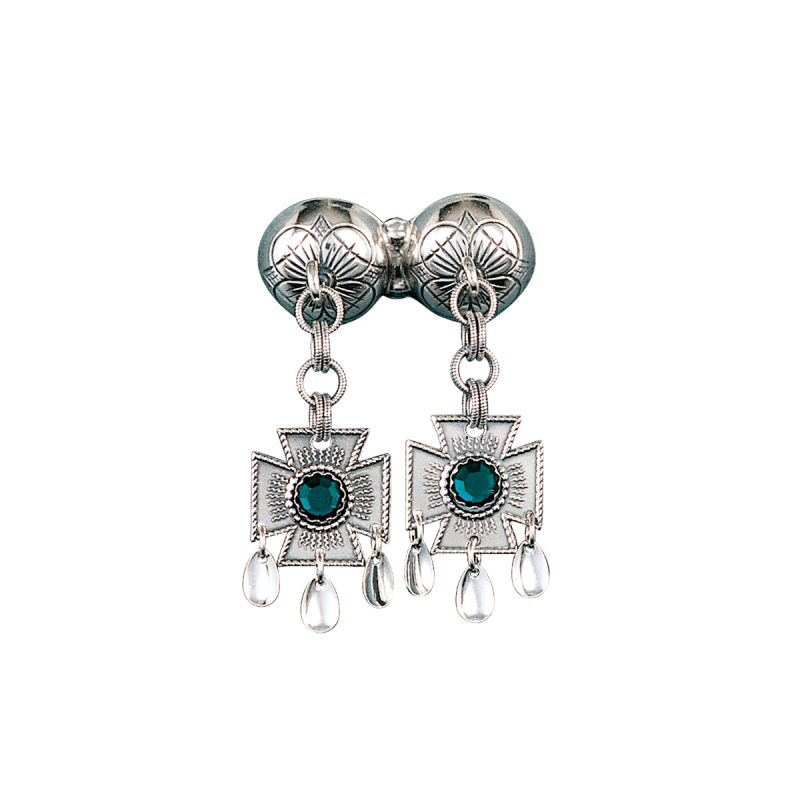 124108 - Halssølje med grøn stein, oksidert