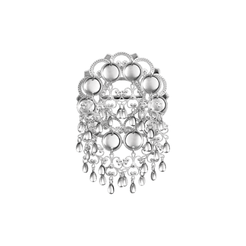 198141 - Sølje med 14 mm trådkantlauv, oksidert