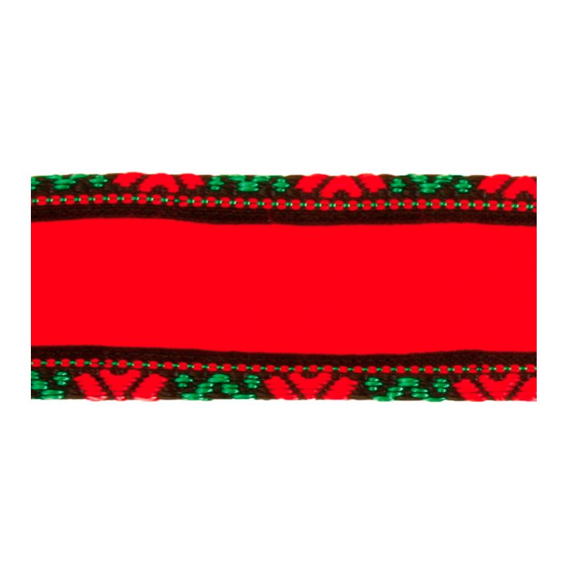 535049 - Hardanger stofflist, raud med roser