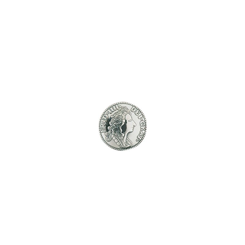 641113 - Knapp mynt 19 mm med lang hempe, oksidert