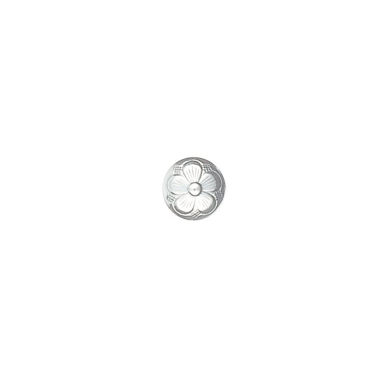 644413 - Knapp 17 mm med botn og lang hempe, kvit