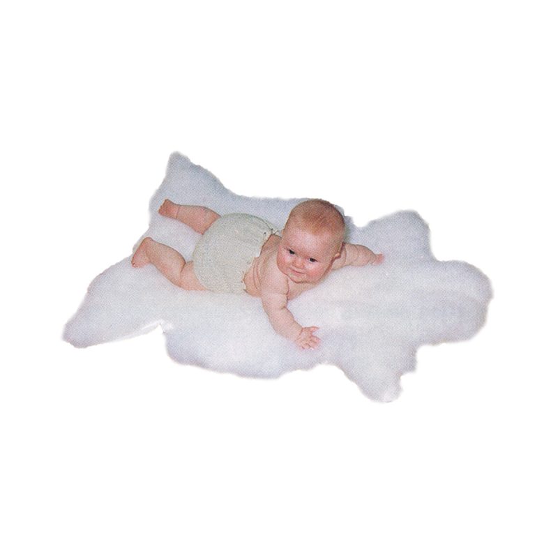 GRA - Babyunderlag i lammeskinn, kvit